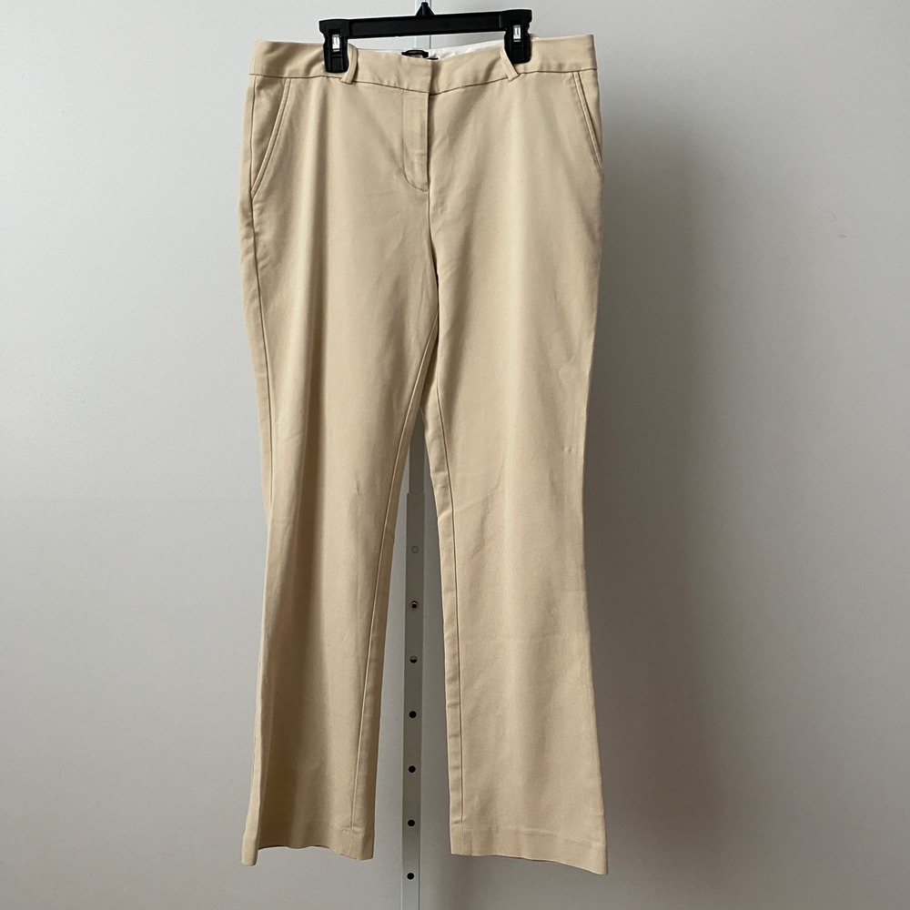 Talbots 10 Beige Freeport Pants Cotton Blend Straight Leg Business Casual Chino